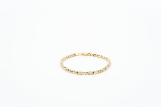 14k Gold Diamond Cut Bracelet